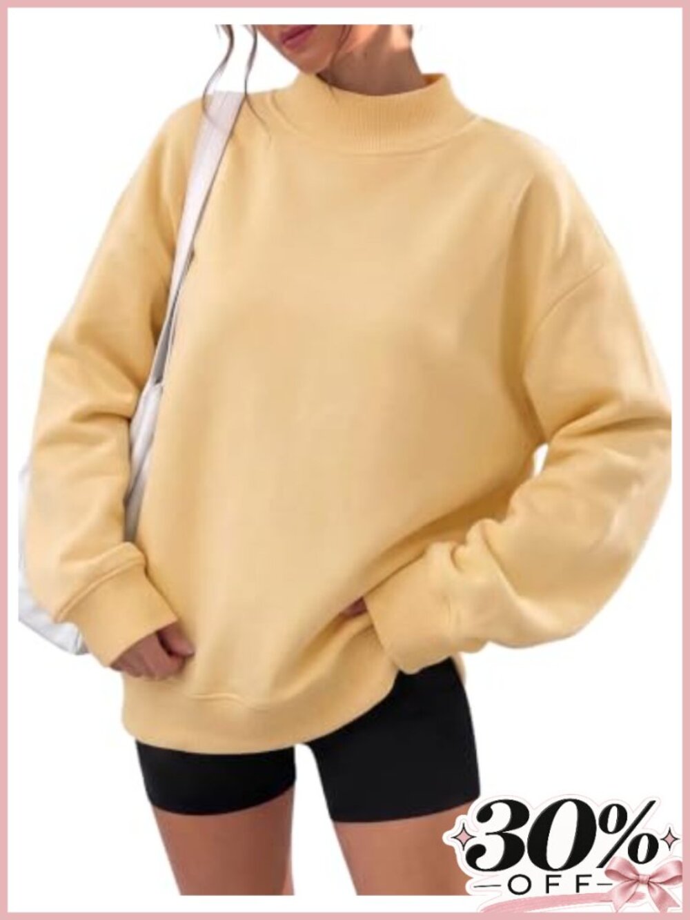 Mock Neck Pullover Sweatshirt Oversized Long Sleeve Top Fall Winter